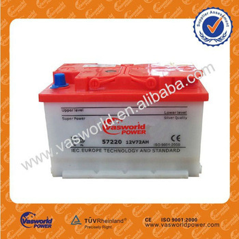 Price of dry battery 12V72AH dry charged car battery