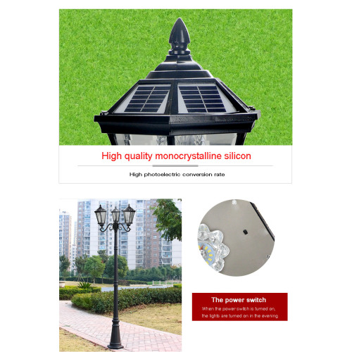 Solar street Post 3 Heads led lamp Lights