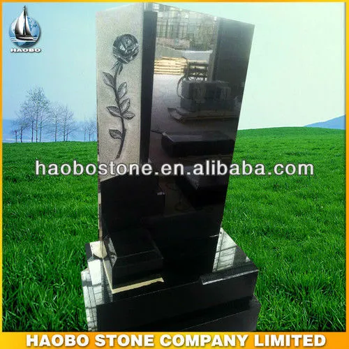 Monuments in shanxi black granitewith tree design