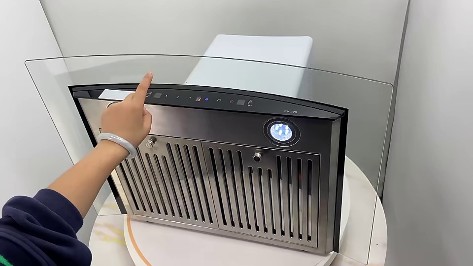 Home Appliance 3 Speed Touch Control Stainless Steel 900 mm Aluminium Filter 24# Copper Motor Range Hood