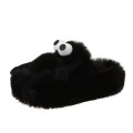 Lady plush big eyes slippers for outdoor wear