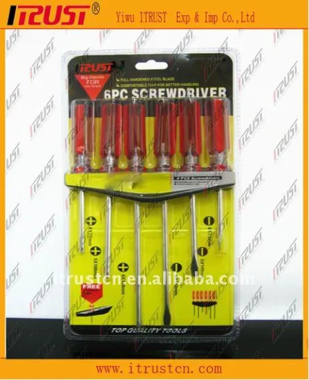6pcs Transpare Handle Screwdriver tool set