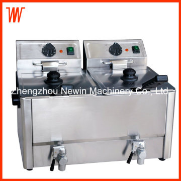 8+8L Commercial Double Tank Electric Fryer for Chicken Steak