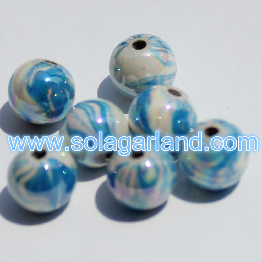 8MM Acrylic AB Swirl Gumball Beads