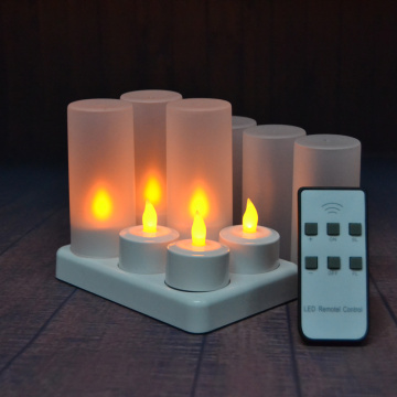 Velas de Tealight Flameless Recarregáveis ​​Românticas Com Remoto