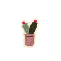 Broderad kaktus saftig växt het tygpasta mode