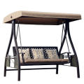 Iron Steel Outdoor Swing Patio Chair With Canopy