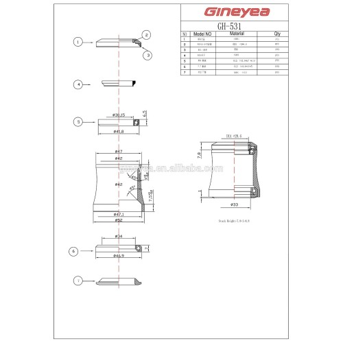 Bicycle Parts Bearing Headset CNC Tapered Tube