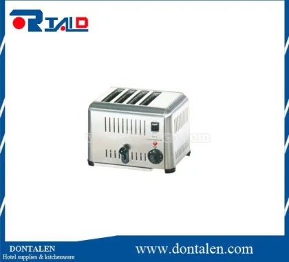 S/S Electric Wide Slot Bread Toaster Defrost Brushed Steel