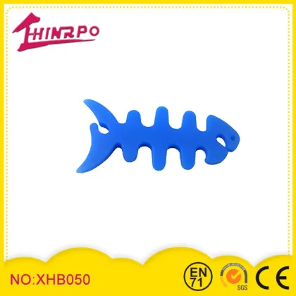 Customized Silicone Fish Cable Winder Wrap Winder Earphone Cord Winder