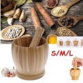 Wooden Garlic Ginger Spice Mixing Grinding Bowl Kitchen Tool Mortar and Pestle Kitchenware