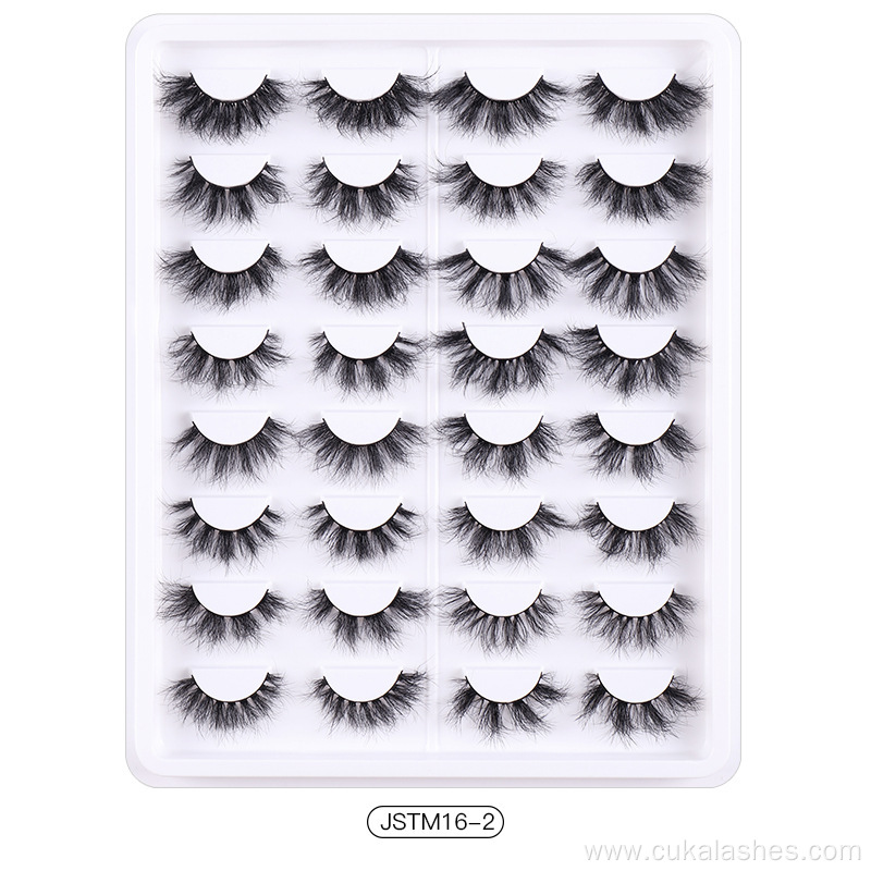 16 pairs wispy lashes natural fluffy false eyelashes