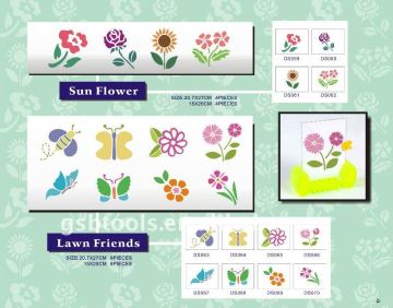 flower & butterfly stencil DS-