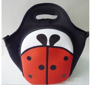 Promotional ladybird animal design SBR Neoprene waterproof kids Lunch Bag multi-compartment lunch bag