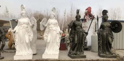 Square outdoor large fiberglass greek lady statue of Athena