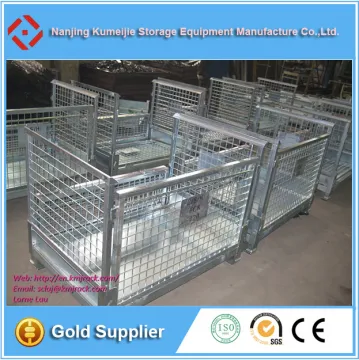 2015 Factory Price Collapsible Galvanized Wire Mesh Pallet Box
