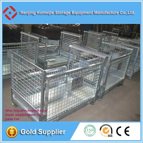 2015 Factory Price Collapsible Galvanized Wire Mesh Pallet Box