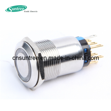 19mm Diameter 1no 1nc Stainless Steel Metal Waterproof Pushbutton Switch 12V DC LED Light Illuminated Pushbutton Switch