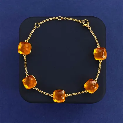 New Style Small Fresh Square Crystal Gem Bracelet