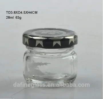 1oz 28ml clear mini wide mouth round mason glass candy jar dried food jar/ goody jar with metal cap