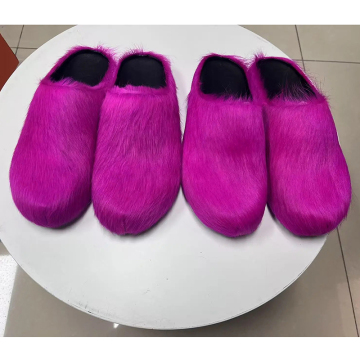 Kemayanni Wholesale Unisex Fur Slippers Sizes 34-45 Horsehair Anti-Slip Women's and Men's Mueller Slippers