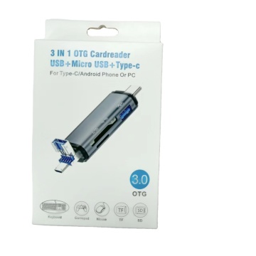 3-in-1 Multi-functional 0TG USB + Micro USB + Type-C Card Reader: Your All-in-One Solution for Data Transfer and Management