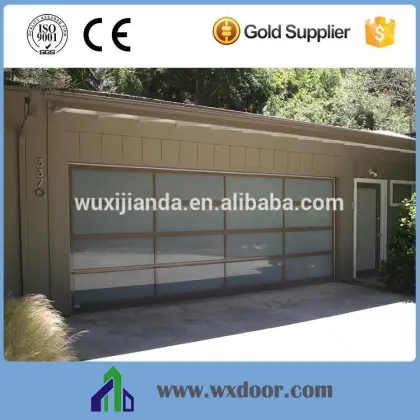 Aluminum Tempered Glass Insert Sectional Garage Door