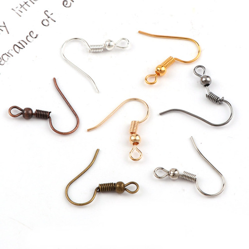 20x18mm Fashion Iron Ear Hook Wire Clasp With Bead Round Ball Charms Earring Hooks Wires DIY Earring Earstud Findings