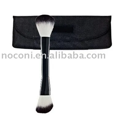 New arrival High Quality makeup brushes single brush double ended powder brush with makeup sponge with synthetic hair