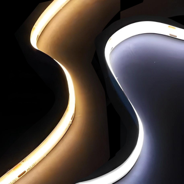 DC 12V/24V COB LED Strip Light, 320-480 LEDs, 8mm Width, 2700K-6000K White, 90Ra, 10W/12W