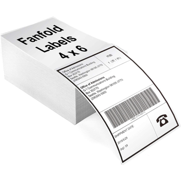 4"" x 6"" White Perforated Direct Thermal Shipping Labels Fan Fold Compatible with 4x6 Printers