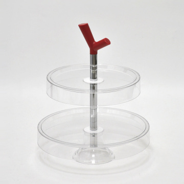 round shaped snack two tier dessert holder