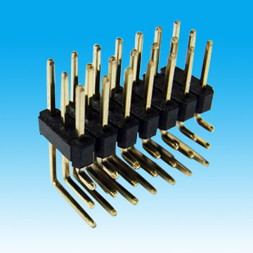 2.8mm Pin Header, Right Angle, Triple-row, 2.5mm Height, Gold Flash