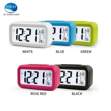 Plastic Smart Clock with Night Light, Calendar, and LED Digital Alarm