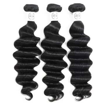 Virgin Straight Water Deep Body Wave Brazilian Peruvian Lace Closure 100% Human 3 Hair Bundles With Closure