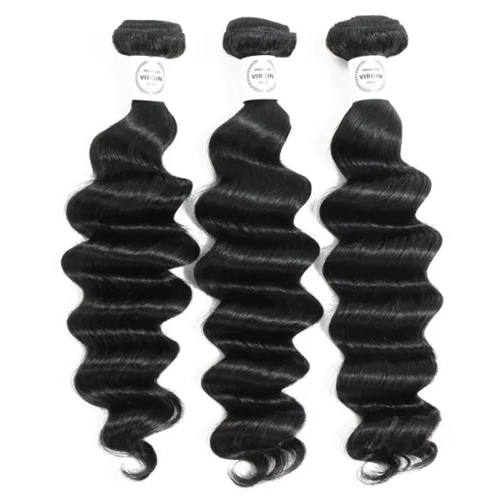 Virgin Straight Water Deep Body Wave Brazilian Peruvian Lace Closure 100% Human 3 Hair Bundles With Closure