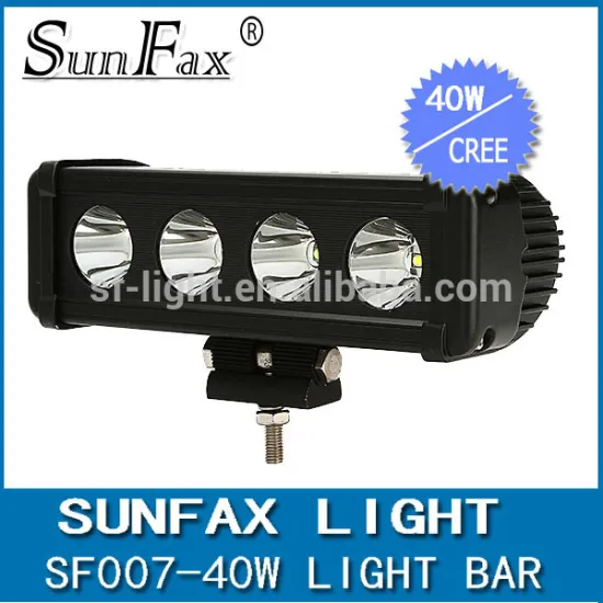 4x4 9.5" 40W single row straight 10W C REE led lighting bar, led driving light bar for offroad, truck, tractor