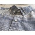 Men Casual Linen Cotton Yarn Dyed Sleeve Shirt