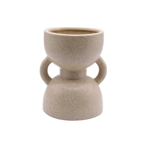 Handmade Ceramic Flower Vase - Modern Art Decor for Indoor Dining Tables