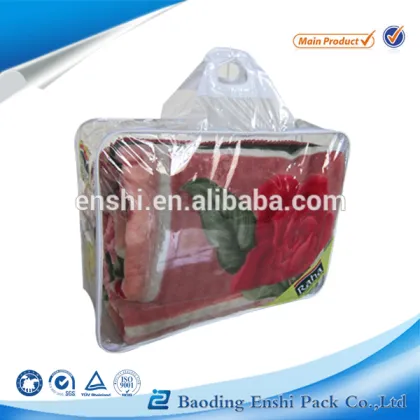 Clear PVC Plastic Zipper Bag Quilt Pillow Blanket Packaging Bags