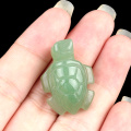 Green Aventurine 1.0Inch Turtle Ornament Handmade Craved Animal Figurine Tortoise Sculpture for Home Decoration