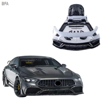Mercedes GT50 Upgraded SLC Bumper Lower Guard Hood Carbon Fiber Body Kit