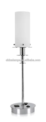 Led lighting bedroom furniture night light restaurant table lights for hotel brushed nickel USB port power outlet desk lamp