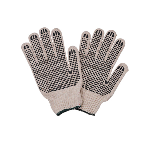 Gants de travail en coton tricoté avec double point en PVC