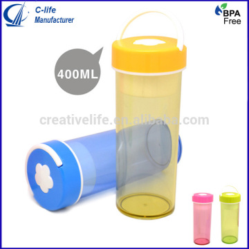 400ml Plastic PC Bottle Sports Bottle Tumbler with Flower Lid