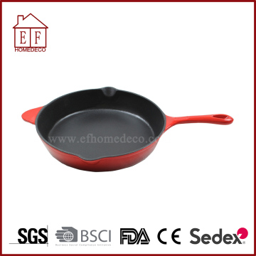 Enamel Cast Iron Skillet Red