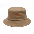 Brown Bucket Hat with Embroidered Logo