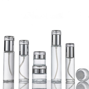 Juego de envasado cosmético de lujo: spray de perfume, botella de loción, frasco de suero, botella de bomba