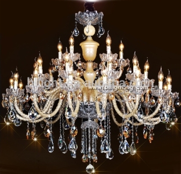Brilliant white finish crystal chandelier light fixtures