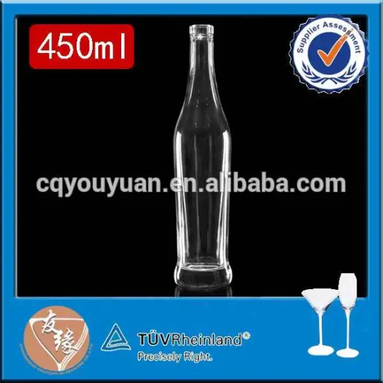 stylish new products food grade cork sealing 450ml alcoholic beverage glass bottle